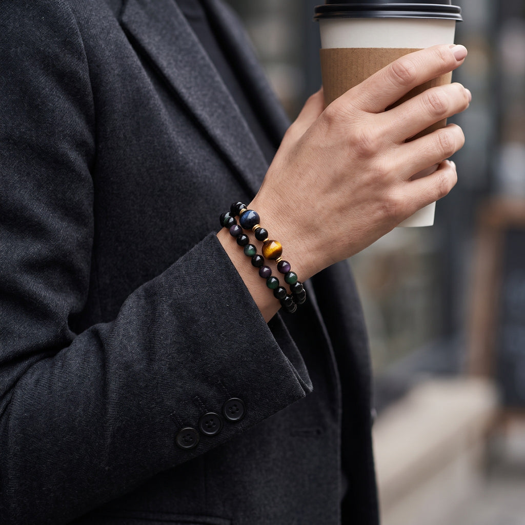 Tiger's Eye Double-Loop Energy Bracelet