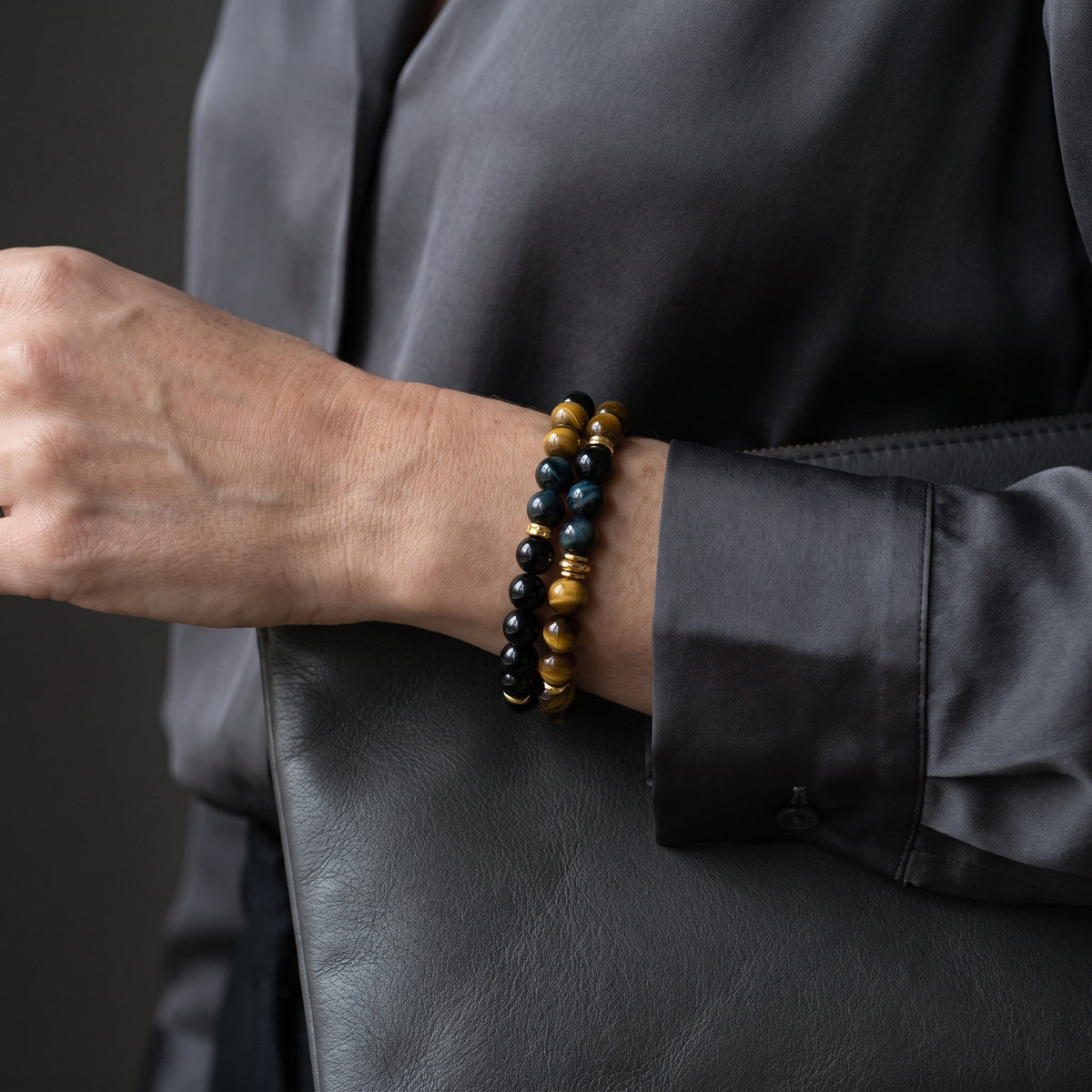 Tiger's Eye Double-Loop Energy Bracelet