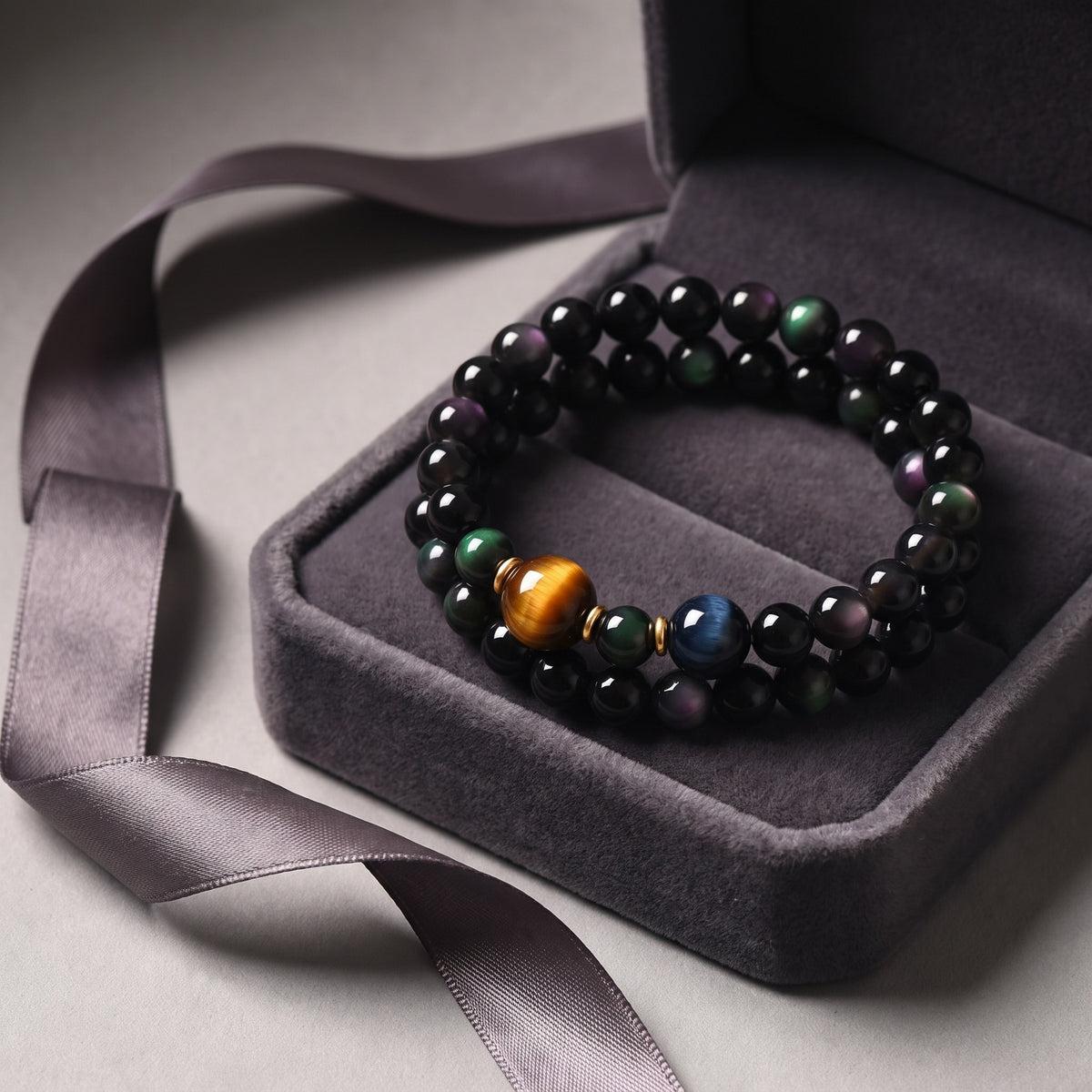 Tiger's Eye Double-Loop Energy Bracelet