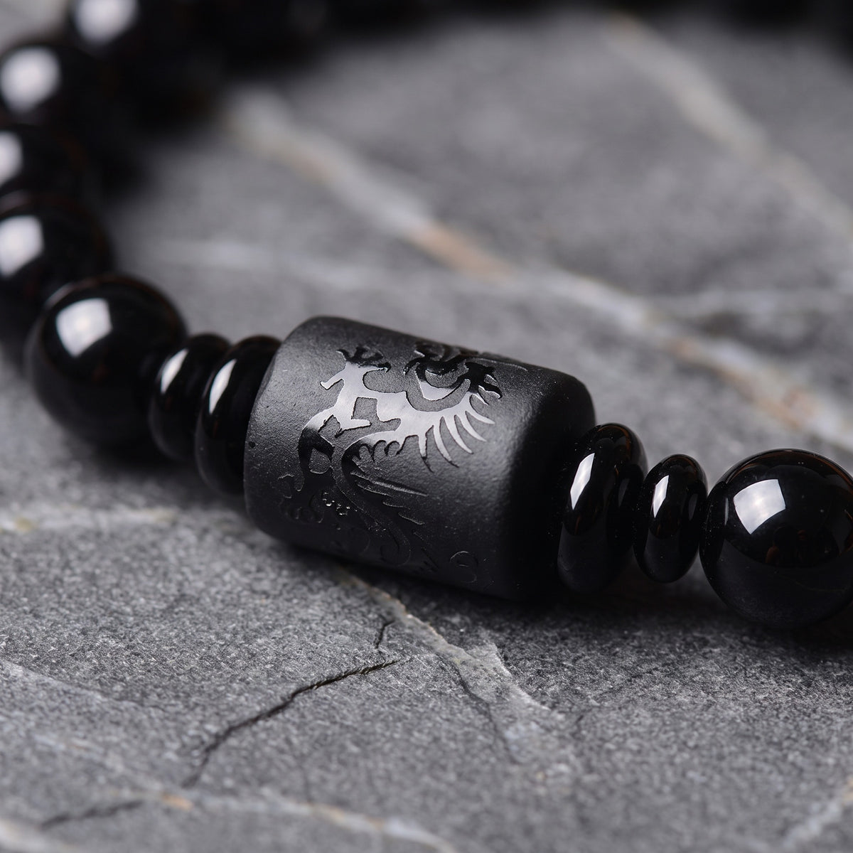 Black Obsidian Dragon Bracelet